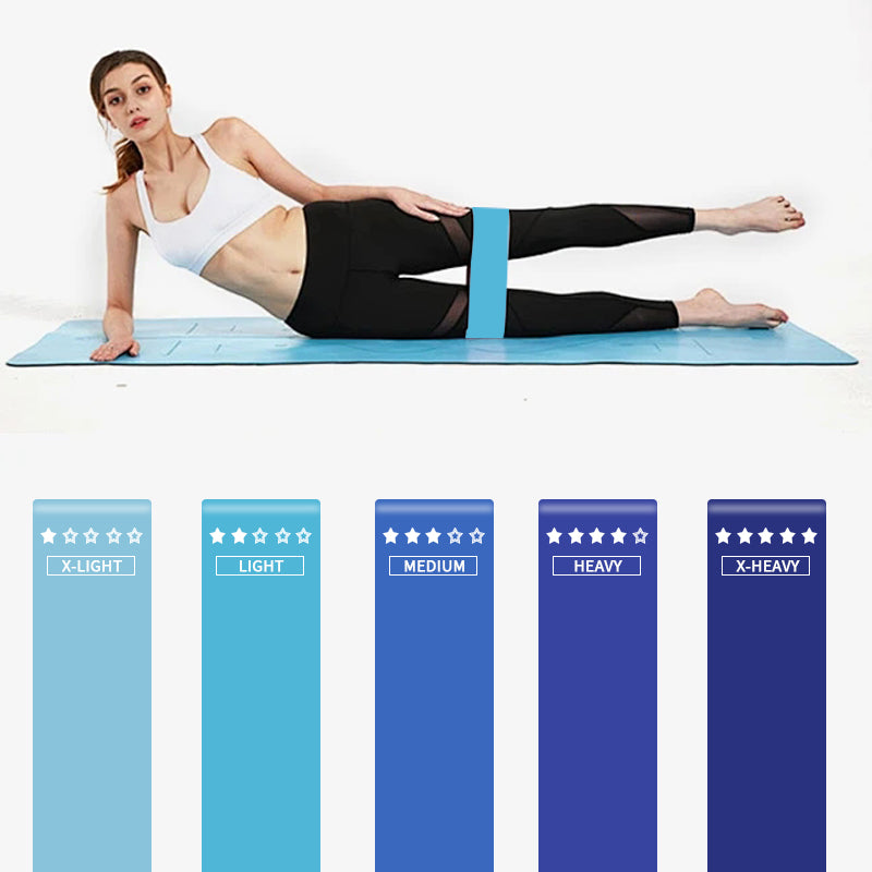 5-in-1 Resistance Loop Bands with Free Pouch (5 pieces: X-Light, Light, Medium, Heavy, and X-Heavy)