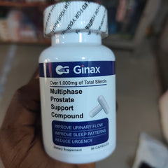 GINAX Multiphase Prostate Support Capsules (90 capsules, 1050mg sterol blend) | Dietary Supplement for BPH, Frequent Urination, and Painful Urination