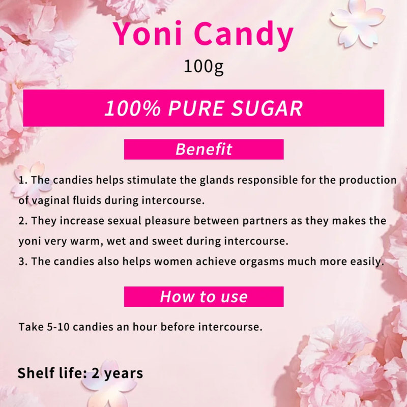 Yoni Candy (100grams, Yellow) | Sugar Lumps for Boosting Libido, Vaginal Wetness, and Sexual Pleasure
