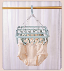 Multifunctional, Foldable and Space-Saving Laundry Hanger (32 pegs) | Plastic and Rotating Hanging Drying Rack