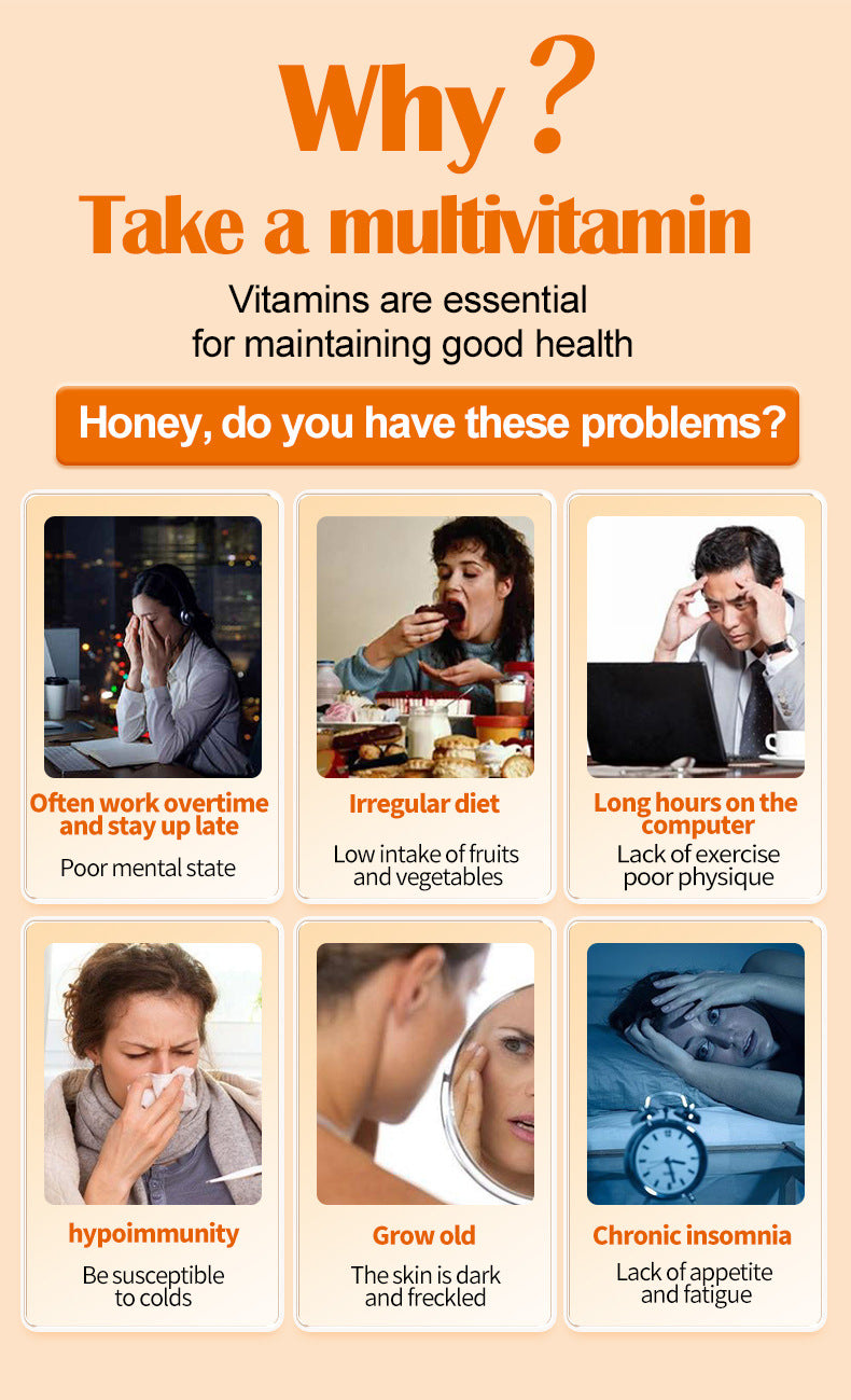 Multivitamin Tablets with Vitamin C, Niacinamide, and Vitamin E (Orange flavour)