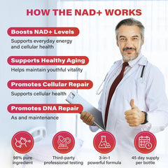 NAD+ (Nicotinamide Riboside) Drink with Quercetin, Resveratrol, and PQQ (30 sachets, 1000mg)