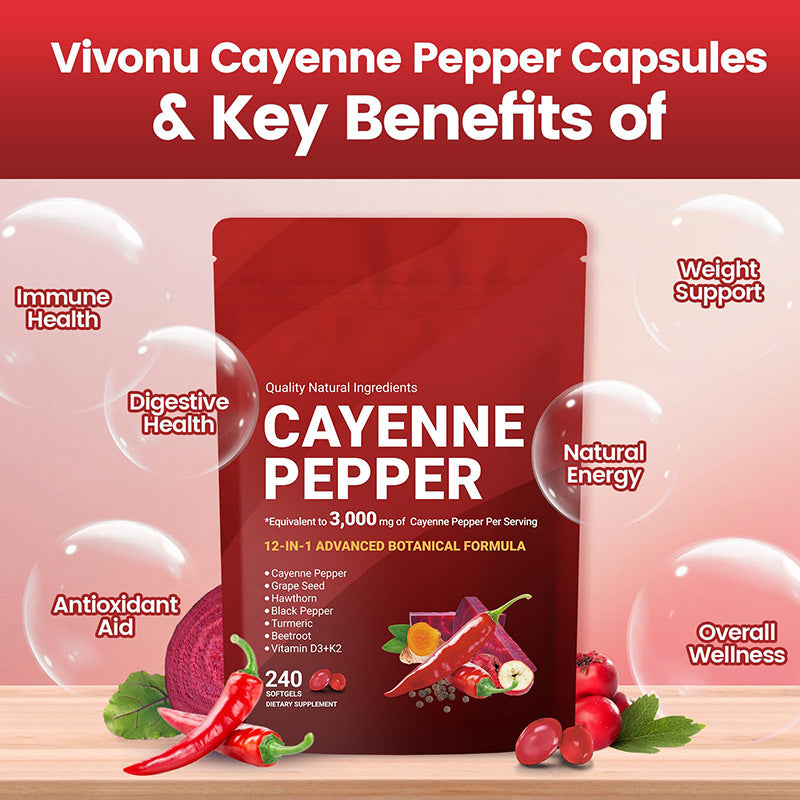 Cayenne Pepper Softgels (240 softgels, 3000mg cayenne pepper)