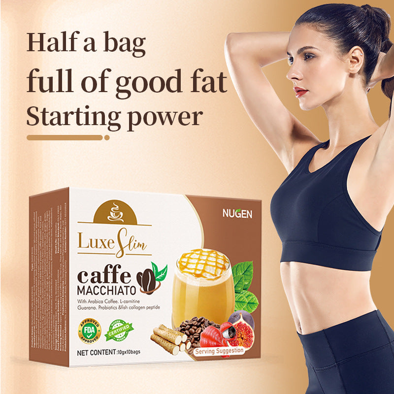 NUGEN Caffe Macchiato Drink with Arabica Coffee, L-Carnitine, and Collagen