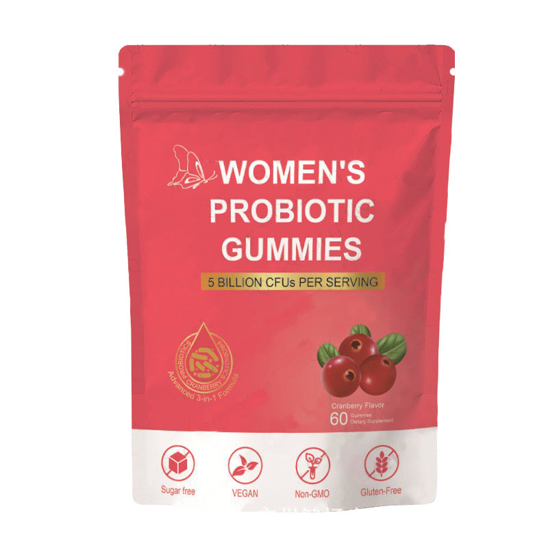 Women's Probiotic Gummies with Cranberry and Prebiotic Fiber (5 billion CFUs)