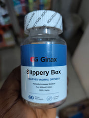 GINAX Slippery Box Capsule with Slippery Elm (350mg) | Dietary Supplement for Vaginal Wetness, Intimacy, and Vaginal Health