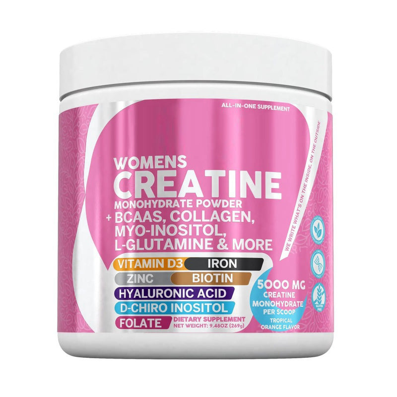 Women's Creatine Monohydrate Powder with BCAA, Collagen, Myo-Inositol, and Digestion Blend