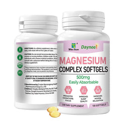 Magnesium Complex Softgels (100 softgels, 500mg) | Dietary Supplement for Calm, Relaxation, Nerve, Cognition, Sleep, and Menstrual Cramps