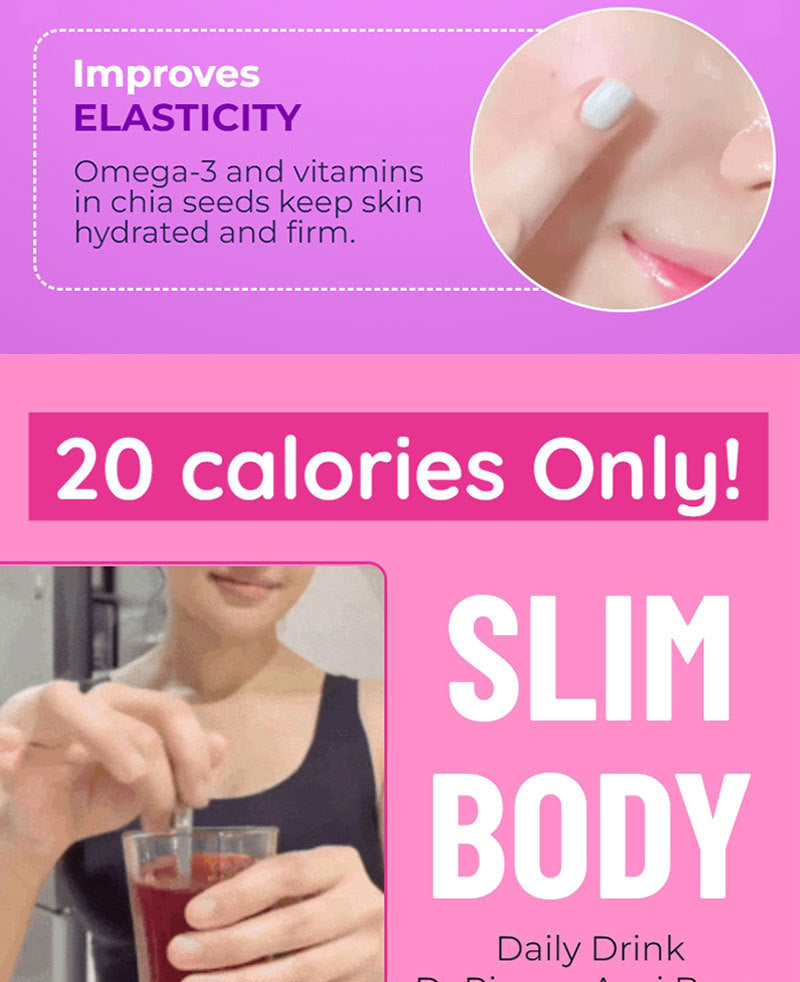 Acai Berry Drink with Chia Seeds | Herbal Tea for Skin Brightening, Digestion, and Anti-aging