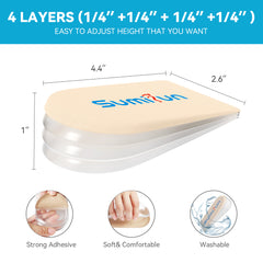 4-Layer Orthopedic Heel Lift Inserts | Adjustable Height-Enhancing Pads