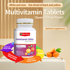 Multivitamin Tablets with Vitamin C, Niacinamide, and Vitamin E (Orange flavour)