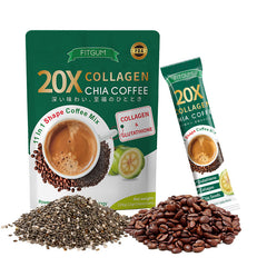FITGUM 20X Collagen Chia Coffee with Collagen and Glutathione