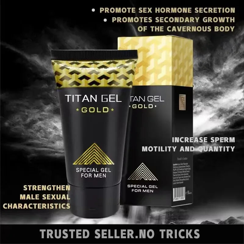TITAN GEL GOLD Special Gel for Men (50ml) | Intimate Gel Lubricant for Penis Enlargement, Longer Sex, and Sexual Enhancement