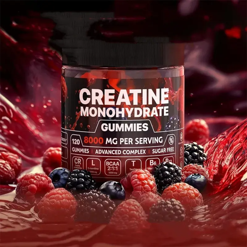 Creatine Monohydrate Gummies with L-Carnitine, BCAA, and Taurine (120 gummies, 8000mg)