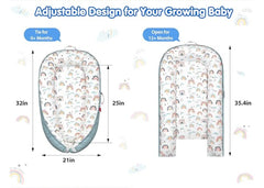 Portable and Ultra-Soft Baby Lounger (0-18 months old, 90*50cm size) | Anti-Pressure Bionic Baby Bed