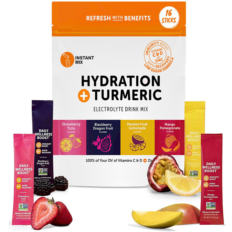 Hydration + Turmeric Electrolyte Drink Mix with Vitamins C & D and Zinc