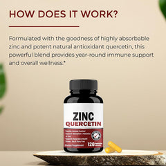Zinc and Quercetin Capsule (120 capsules, 800mg quercetin, 22mg zinc)
