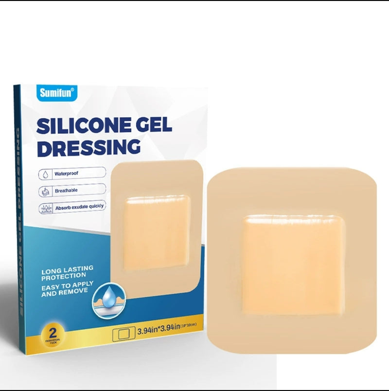 Silicone Gel Dressing (2 pieces/pack) | Waterproof and Breathable Band Aid for Wound Dressing