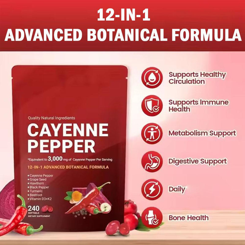 Cayenne Pepper Softgels (240 softgels, 3000mg cayenne pepper)