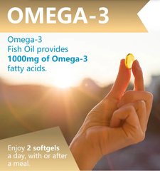 Omega-3 Fish Oil Capsules with EPA and DHA (100 softgels, 1000mg) | Dietary Supplement for Cardiovascular, Brain, Eye, Skin, Mood, and Inflammation