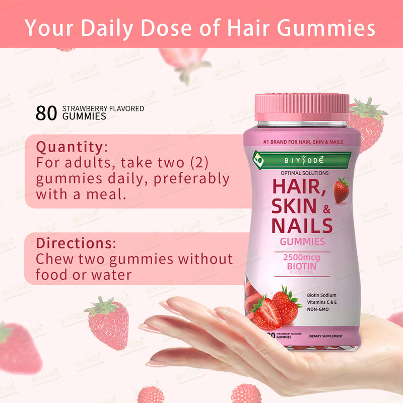 BIYODE Hair, Skin & Nails Gummies (80 gummies)