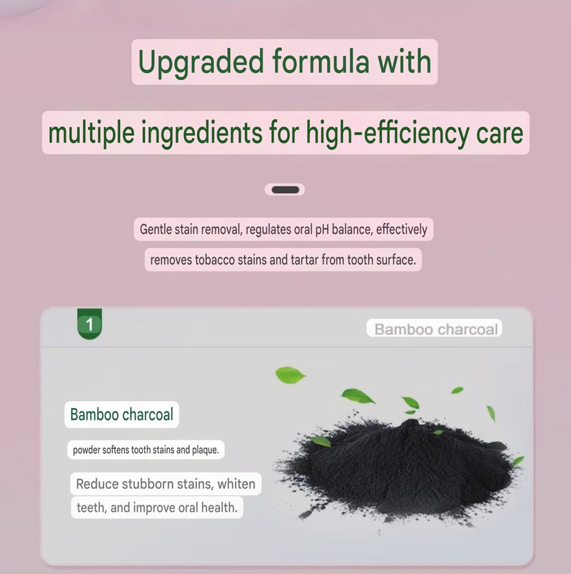 Bamboo Charcoal Whitening Toothpaste (100grams) | Herbal Toothpaste for Stubborn Stains, Fresh Breath, Plaque, Healthy Gums, and Teeth Whitening