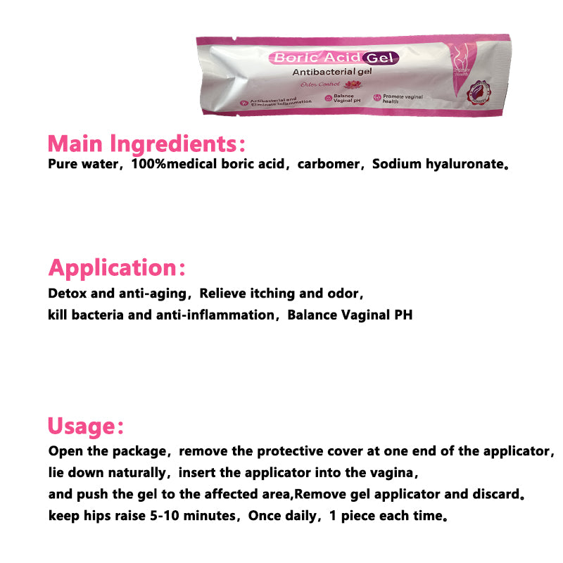Boric Acid Gel | Antibacterial Gel for Odor, Discharge, Itching, pH Balance, Elasticity, and Vaginal Infections