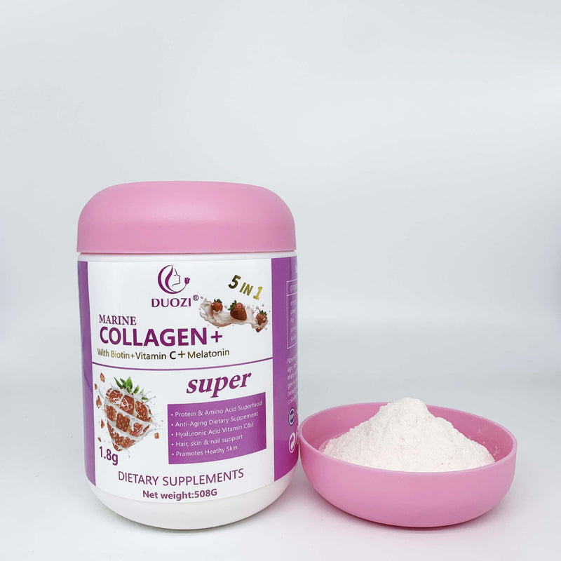 DUOZI Marine Collagen Powder with Biotin, Vitamin C, and Melatonin (508g size)