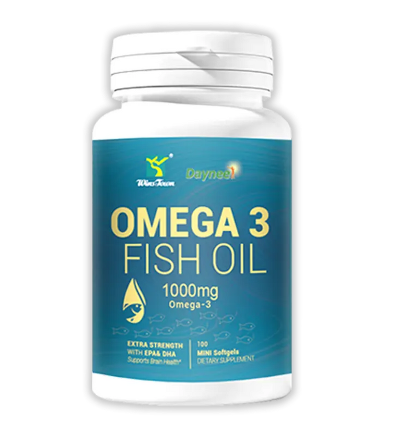 Omega-3 Fish Oil Capsules with EPA and DHA (100 softgels, 1000mg) | Dietary Supplement for Cardiovascular, Brain, Eye, Skin, Mood, and Inflammation