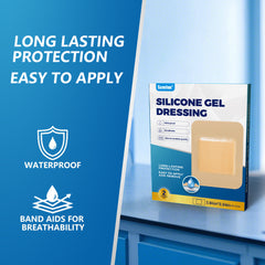 Silicone Gel Dressing (2 pieces/pack) | Waterproof and Breathable Band Aid for Wound Dressing