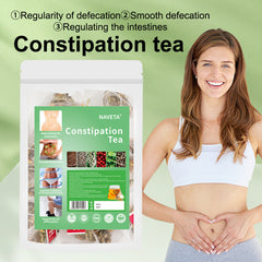NAVETA Constipation Tea with Pu'er, Hemp Seed, Cassia Seed, and Huaihua (20 packs) | Herbal Tea for Defecation, Bowel Movement, and Digestive Health