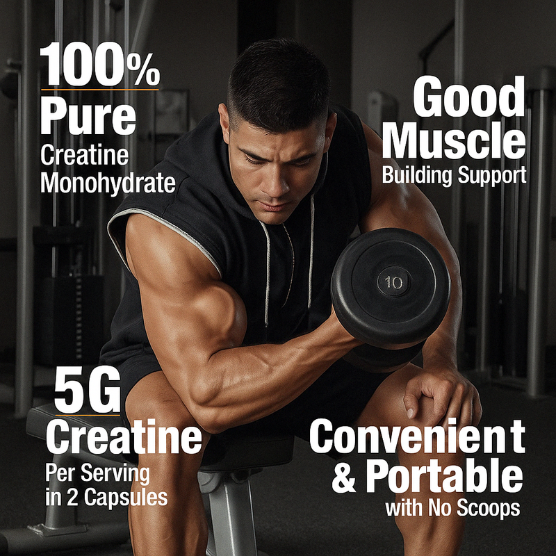GINAX Micronized Creatine Capsules (5g creatine, 1500mg HMB)