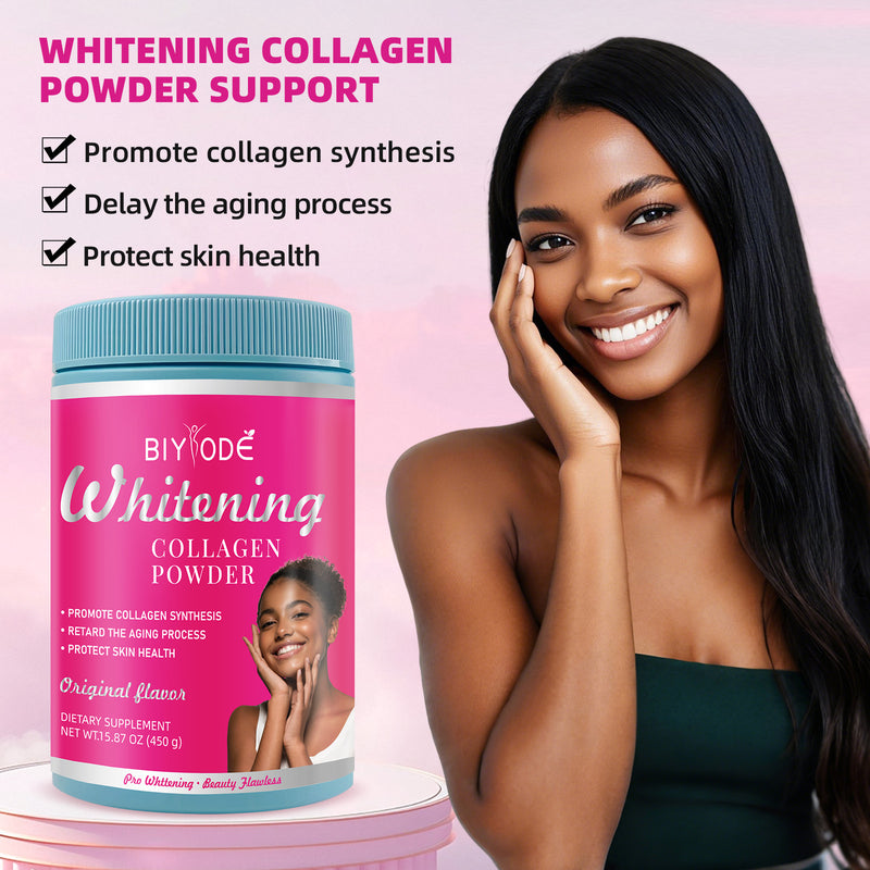 BIYODE Whitening Collagen Powder (450g size, 6g collagen, Unflavored) | Dietary Supplement for Anti-aging, Skin Health