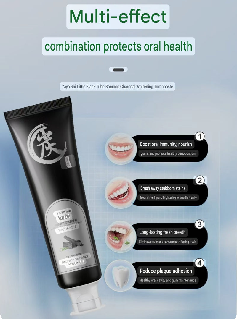 Bamboo Charcoal Whitening Toothpaste (100grams) | Herbal Toothpaste for Stubborn Stains, Fresh Breath, Plaque, Healthy Gums, and Teeth Whitening