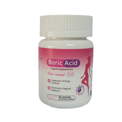 Boric Acid Vaginal Suppositories (30 suppositories, 600mg)