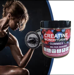 Creatine Monohydrate Gummies with L-Carnitine, BCAA, and Taurine (120 gummies, 8000mg)