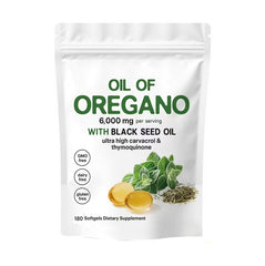 Oil of Oregano Softgels with Black Seed Oil (180 softgels, 6000mg oil of oregano, 200mg black seed oil)