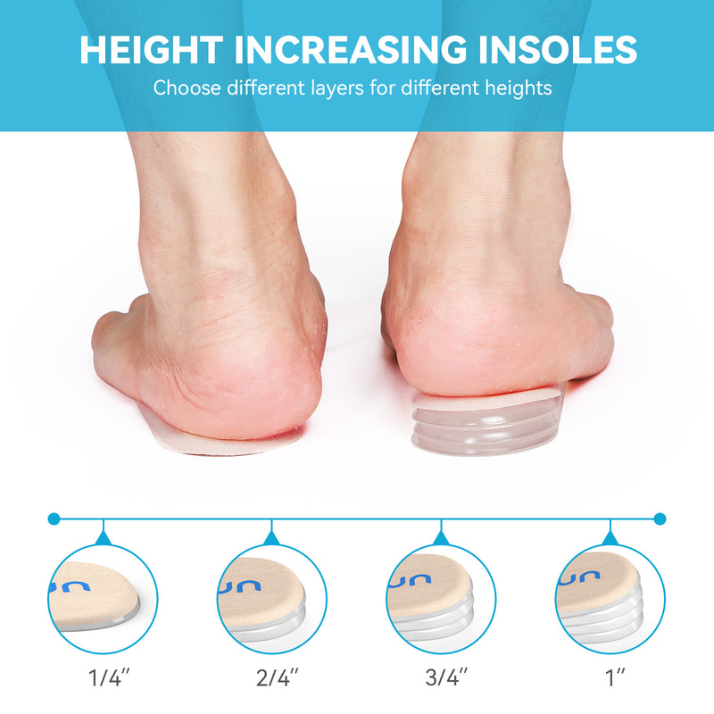 4-Layer Orthopedic Heel Lift Inserts | Adjustable Height-Enhancing Pads