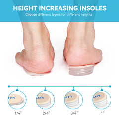 4-Layer Orthopedic Heel Lift Inserts | Adjustable Height-Enhancing Pads