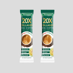 FITGUM 20X Collagen Chia Coffee with Collagen and Glutathione