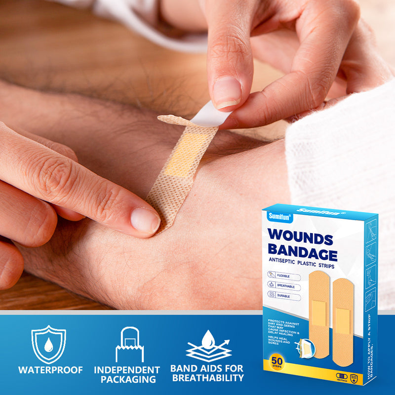 Wounds Bandage (50 strips) | Flexible, Breathable and Durable Antiseptic Plastic Strips