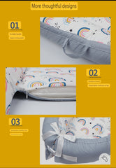 Portable and Ultra-Soft Baby Lounger (0-18 months old, 90*50cm size) | Anti-Pressure Bionic Baby Bed