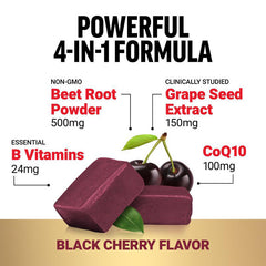 Beets Ultimate NHeart Health Soft Chews with Beetroot, Grape, and CoQ10