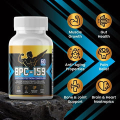 BPC-159 Capsules with Creatine Monohydrate, Collagen and Magnesium Glycinate (1500mcg BPC-159 blend, 400mg creatine monohydrate, 400mg collagen peptides)