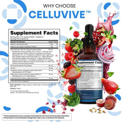 CELLUVIVE NAD+ Liquid Drops with Resveratrol, Taurine, Fisetin and Grape Seed (120ml, 30 servings) | Dietary Supplement for Healthy Aging, Cellular Energy, and Hydration Balance
