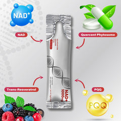 NAD+ (Nicotinamide Riboside) Drink with Quercetin, Resveratrol, and PQQ (30 sachets, 1000mg)