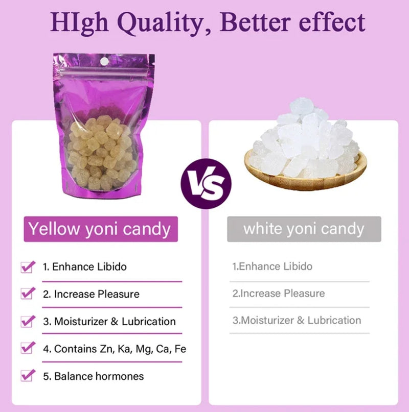 Yoni Candy (100grams, Yellow) | Sugar Lumps for Boosting Libido, Vaginal Wetness, and Sexual Pleasure