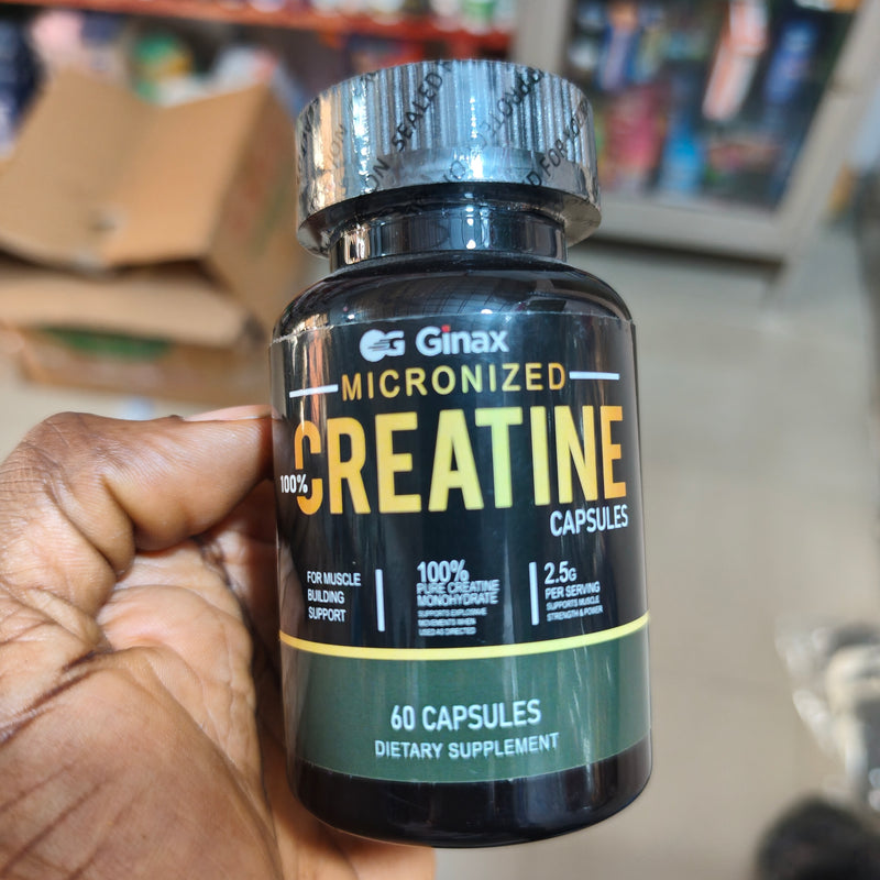 GINAX Micronized Creatine Capsules (5g creatine, 1500mg HMB)