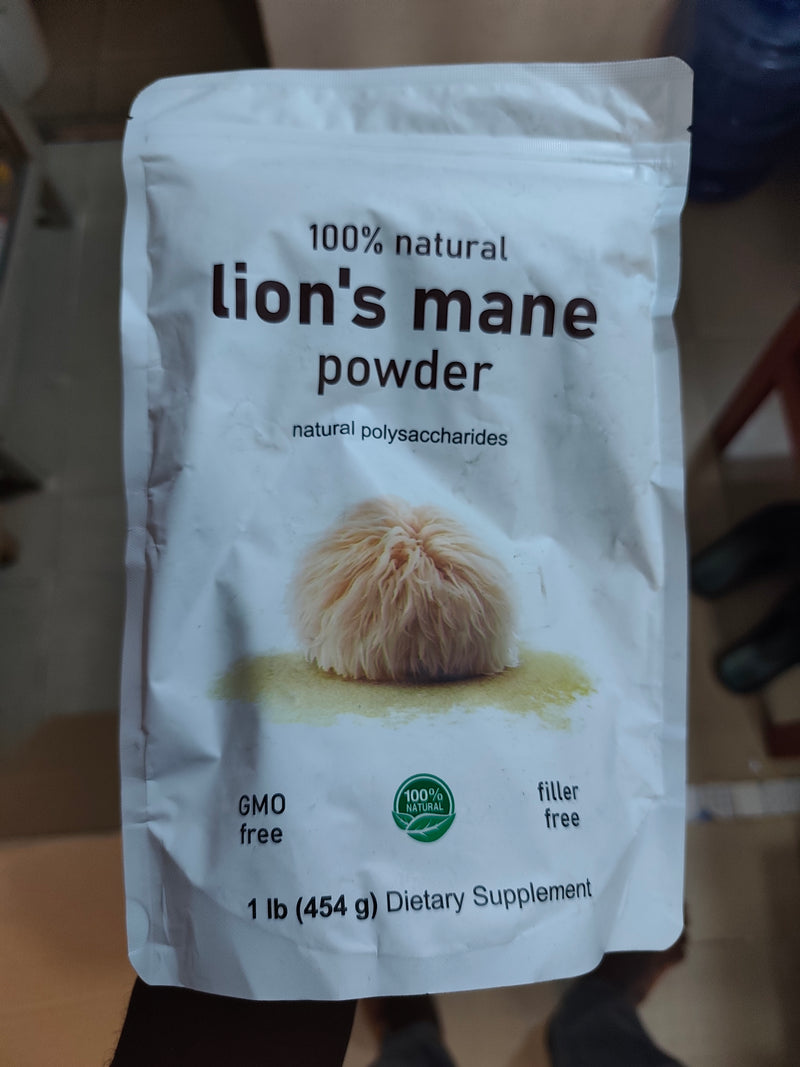 Lion’s Mane Powder (454g size, 1.5g Lion’s mane extract) | Dietary Supplement for Brain, Memory, Focus, Nerve, and Cognition