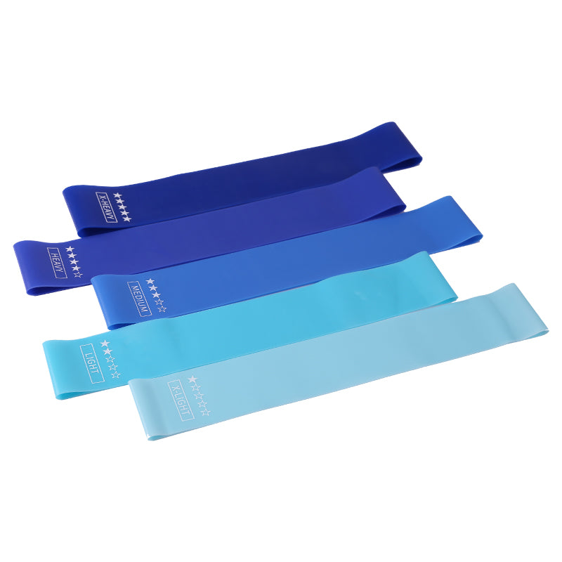 5-in-1 Resistance Loop Bands with Free Pouch (5 pieces: X-Light, Light, Medium, Heavy, and X-Heavy)